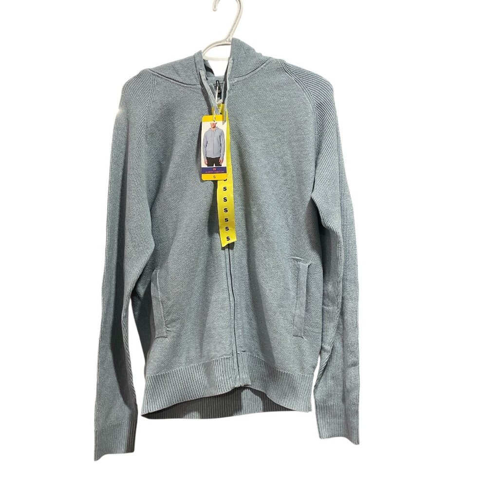 Men's Full Zip Hooded Sweater, Modern Ambition, S, Blue, NWT